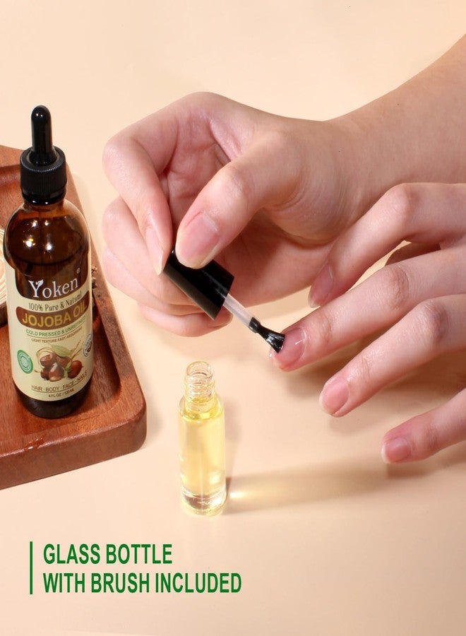 Yoken 4oz Jojoba Oil (EWG Verified) 100% Pure Cold Pressed Jojoba Oil for Face, Hair, Nails and Skin, Unrefined & Hexane Free, Natural Body Facial Moisturizer Multi-purpose oil Base Carrier Oil - Image 5